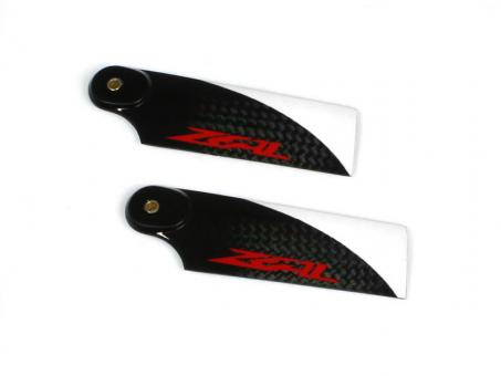 Carbon Fiber Zeal Tail Blades 72mm (Red) 